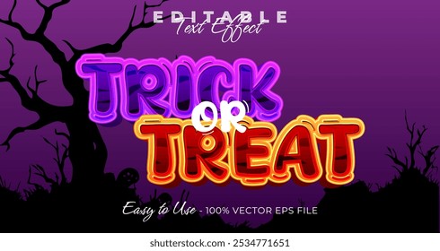 Trick Or Treat typography, 3D Halloween editable text effect