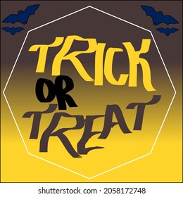 trick or treat typography background banner art line template 