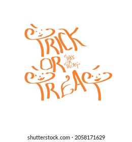 Trick or Treat typography background lettering isolated