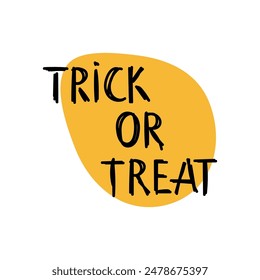 Trick or treat typography with Halloween elements isolated on white background 