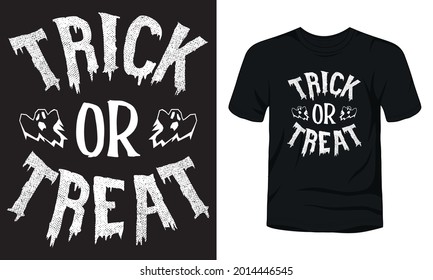 "Trick or Treat" typography Halloween t-shirt design.