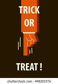 TRICK OR TREAT typography poster