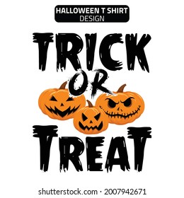 Diseño de camisetas de tipografía TRICK OR TREAT para la próxima Halloween el 31 de octubre de 2021 