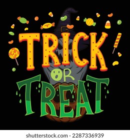 trick or treat typography t shirt design