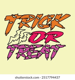 Trick or treat typography text effect, Halloween theme text vector.