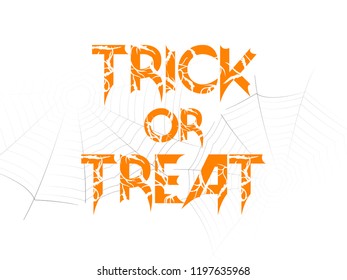 Trick or Treat typography text. Trick or Treat typography with spiderweb for greeting, poster,banner, flyer and card.