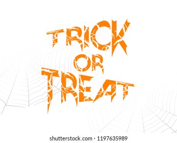 Trick or Treat typography text. Trick or Treat typography with spiderweb for greeting, poster,banner, flyer and card.