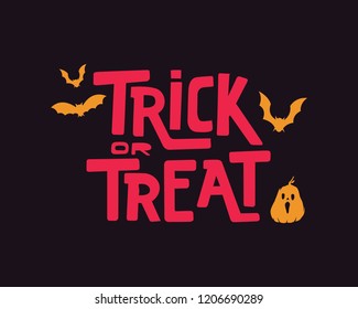 trick or treat. trick or treat typography. trick or treat vector text. hand lettering. creative calligraphy and lettering. trick or treat font