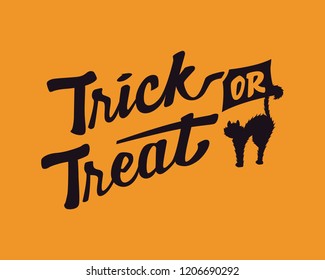 trick or treat. trick or treat typography. trick or treat vector text. hand lettering. creative calligraphy and lettering. trick or treat font