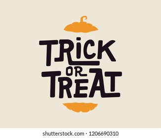 trick or treat. trick or treat typography. trick or treat vector text. hand lettering. creative calligraphy and lettering. trick or treat font