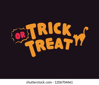 trick or treat. trick or treat typography. trick or treat vector text. hand lettering. creative calligraphy and lettering. trick or treat font
