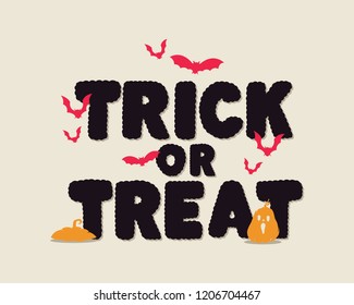 trick or treat. trick or treat typography. trick or treat vector text. hand lettering. creative calligraphy and lettering. trick or treat font