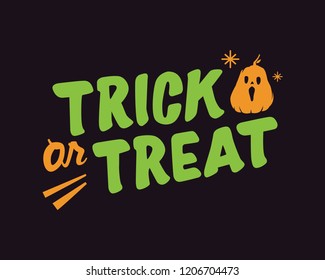 trick or treat. trick or treat typography. trick or treat vector text. hand lettering. creative calligraphy and lettering. trick or treat font