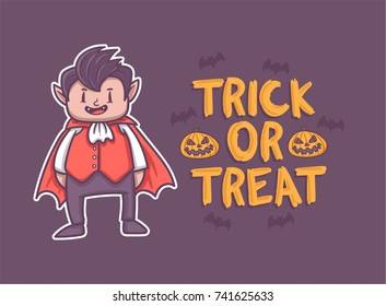 Trick or Treat with Vampire Costume for Halloween