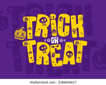Trick or Treat vector graphic design typography lettering for print or cut file