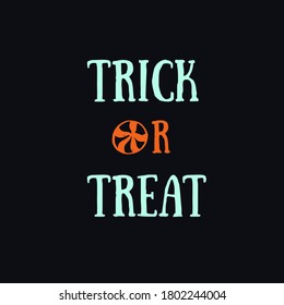Trick or Treat. Vector Happy  Halloween banner,emblem, logo. Hand drawn illustration