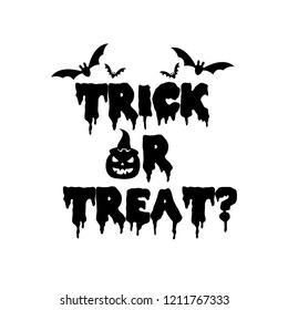 trick or treat vector illustration with pumpkins