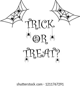 trick or treat vector illustration with spider