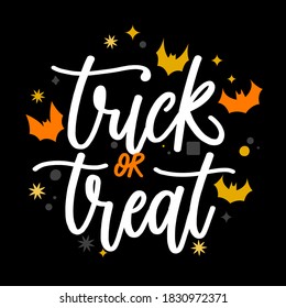 Trick or Treat vector lettering. Halloween template.