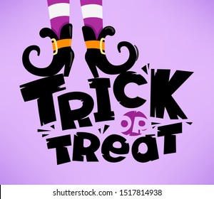 Trick or treat vector lettering inscription 