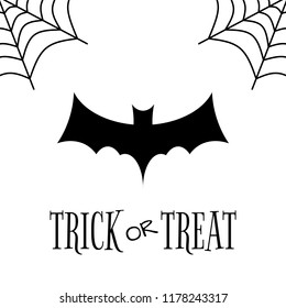 trick or treat, white halloween greetings card