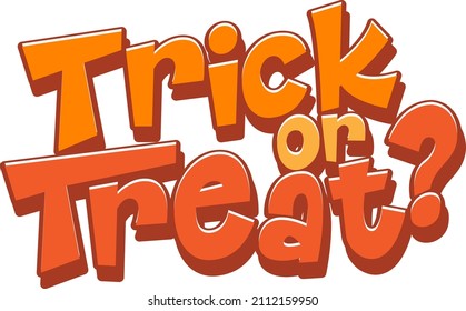 Trick or Treat word logo for Halloween illustration