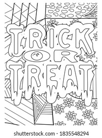 trick or treat.Halloween coloring book.