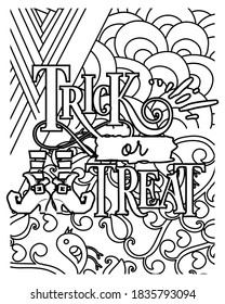 Trick or treat.Halloween coloring book.Halloween fun coloring pages