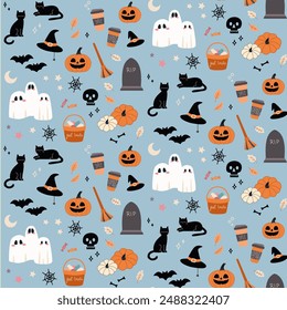 Trick and treats, halloween pattern design