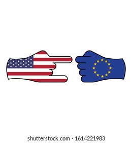 trick usa, attack eu color icon on white background