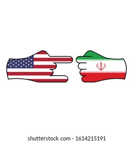 trick usa, attack iran color icon on white background