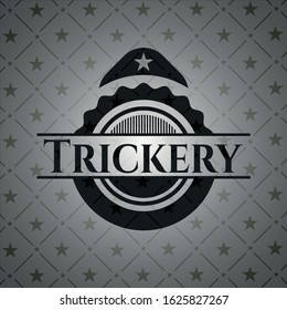 Trickery black emblem. Vector Illustration. Detailed.