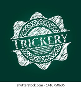 Trickery chalk emblem. Vector Illustration. Detailed.