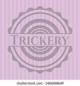 Trickery retro pink emblem. Vector Illustration. Detailed.