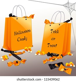 Trick-or-treat bags with candy (eps10); jpg version also available