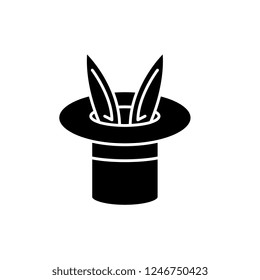 Tricks black icon, vector sign on isolated background. Tricks concept symbol, illustration 
