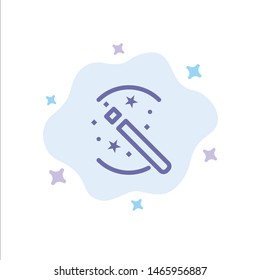 Tricks, Solution, Magic, Stick Blue Icon on Abstract Cloud Background. Vector Icon Template background