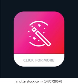 Tricks, Solution, Magic, Stick Mobile App Button. Android and IOS Line Version. Vector Icon Template background