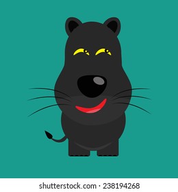 tricky black leopard gartoon character vector