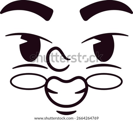 Tricky evil caricature face vector illustration