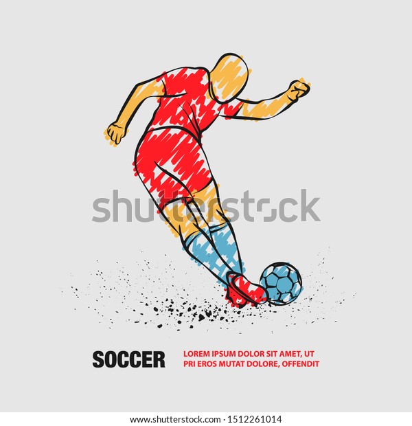 Tricky Kick By Soccer Player Vector Stock Vector (Royalty Free