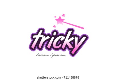 tricky word text on a white background with magic wand