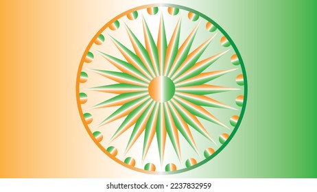 Tricolor Ashok Chakra with Flag theme
