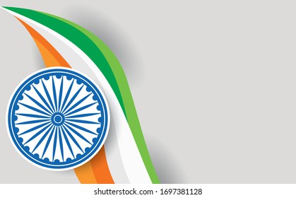 Tricolor background for 26th January Happy Republic Day of India Freedom Sale and Promotion. Vector illustration