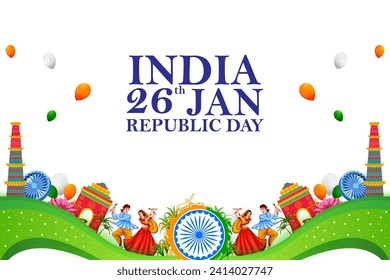 Antecedentes de color para el 26 de enero Feliz Día de la República de la India Libertad de Venta y Promoción. Ilustración del vector