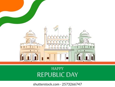 Tricolor background for 26th January Happy Republic Day of India Freedom Sale and Promotion. Vector illustration