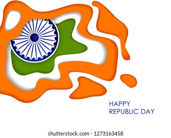 Tricolor background for26th January Happy Republic Day of India. Vector illustration