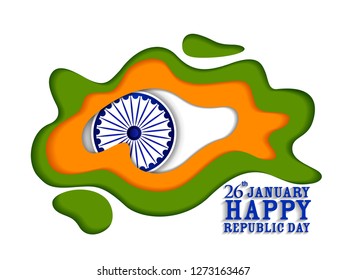 Tricolor background for26th January Happy Republic Day of India. Vector illustration