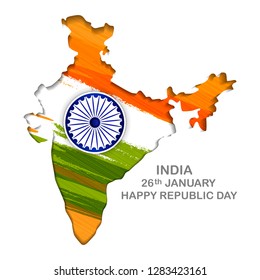 Tricolor background for26th January Happy Republic Day of India. Vector illustration