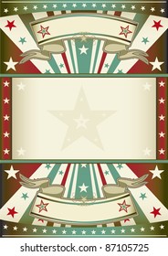 tricolor background with frame. A patriotic vintage poster with a large frame for your message